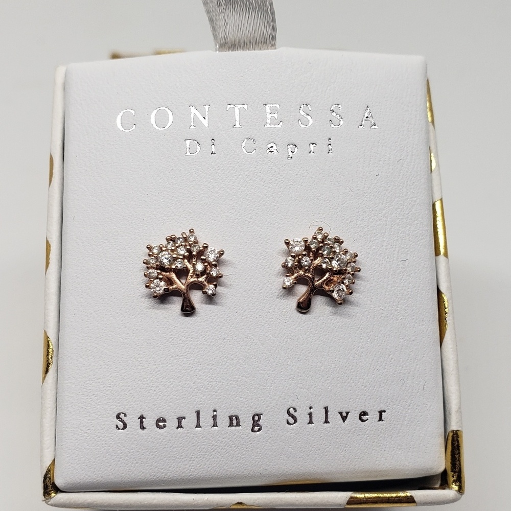 NIB! Contessa di Capri Tree of Life RG SS Earrings